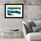 Flowing Streams with Gold Accents Wall Art