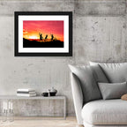 Family Ride at Sunset Wall Art