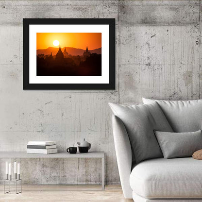 Bagan Pagodas at Sunset Wall Art