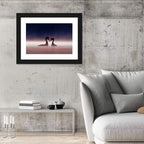 Crested Grebes in Morning Mist Wall Art