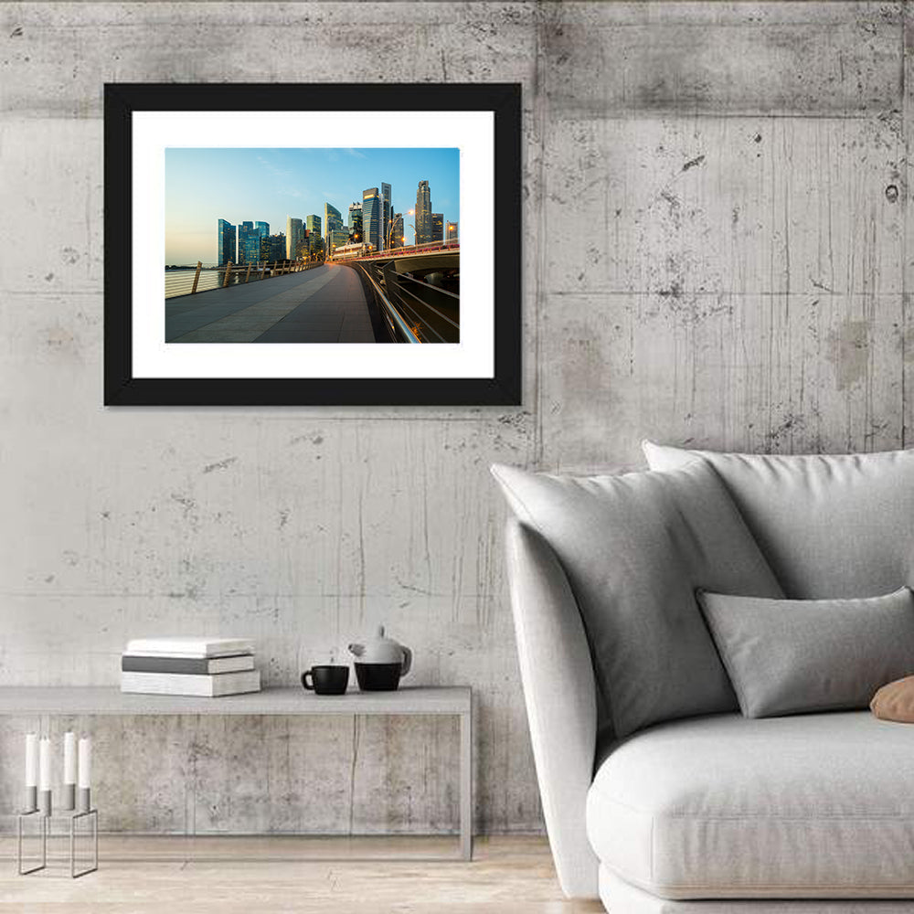 Singapore Business District Skyline Wall Art in a room, landscape