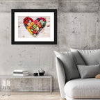 Heart of Fresh Fruits and Vegetables Wall Art