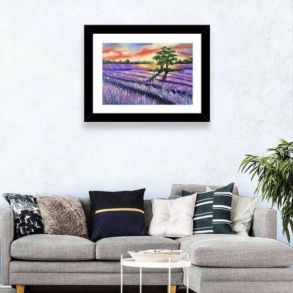 Lavender Field Sunset Wall Art