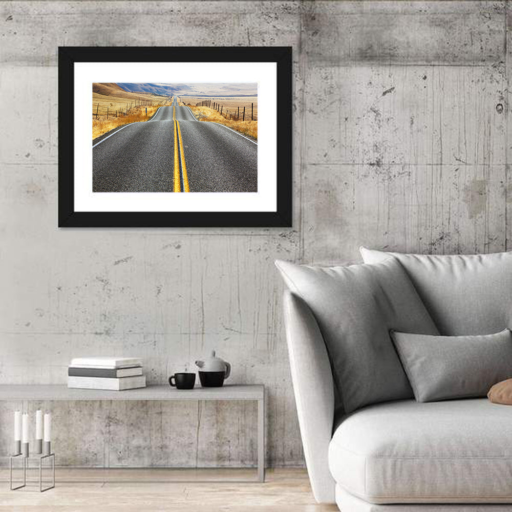 California Road Closeup Wall Art in a room, landscape