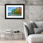 Sebago Lake Pier in Autumn Wall Art