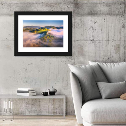 Foggy Mountain Sunrise Wall Art
