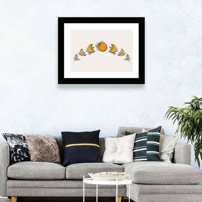 Lunar Phases Floral Arc Wall Art