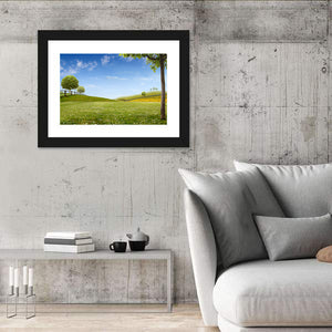 Green Sunflower Fields Wall Art