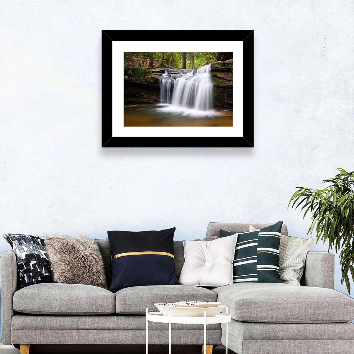 Table Rock State Park Waterfall Wall Art in a room, landscape