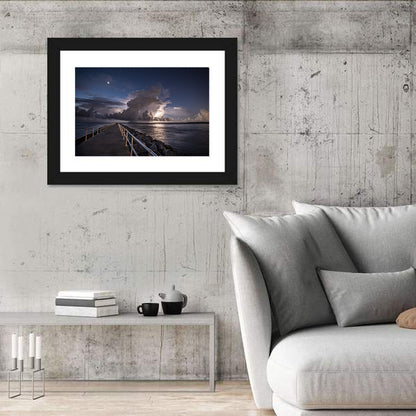 Storm Clouds Over Pier Wall Art