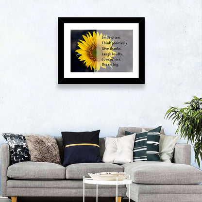 Sunflower Smile Typography Wall Art