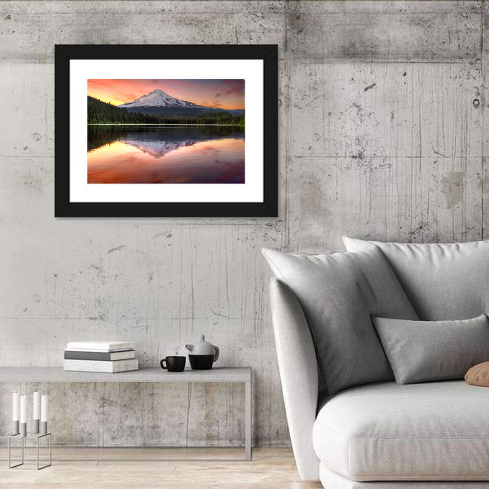Mount Hood Reflected at Trillium Lake Wall Art