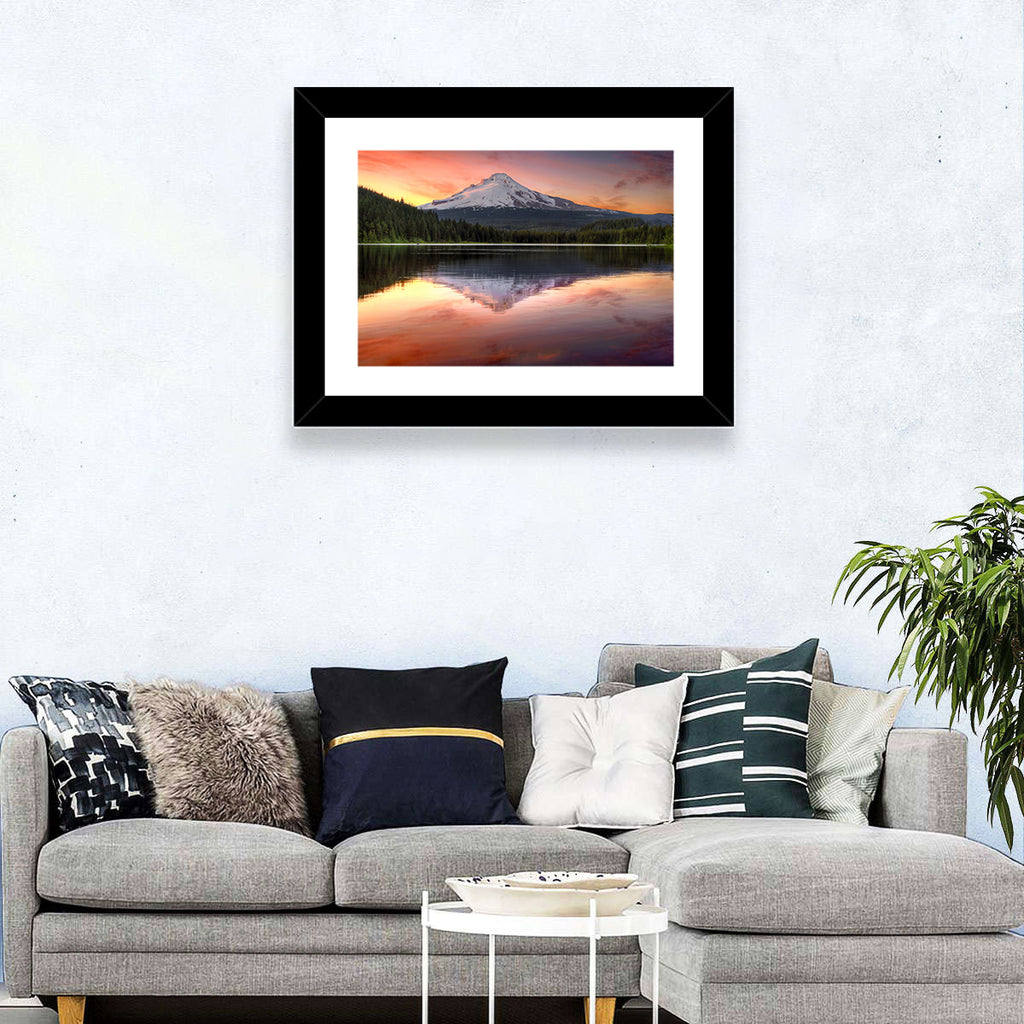 Mount Hood Reflected at Trillium Lake Wall Art