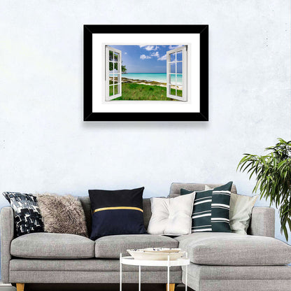 Gazebo on Pier Over Turquoise Ocean Wall Art