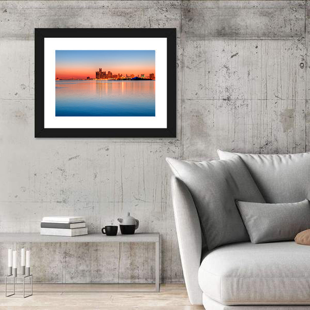 Detroit Golden Hour Skyline Wall Art