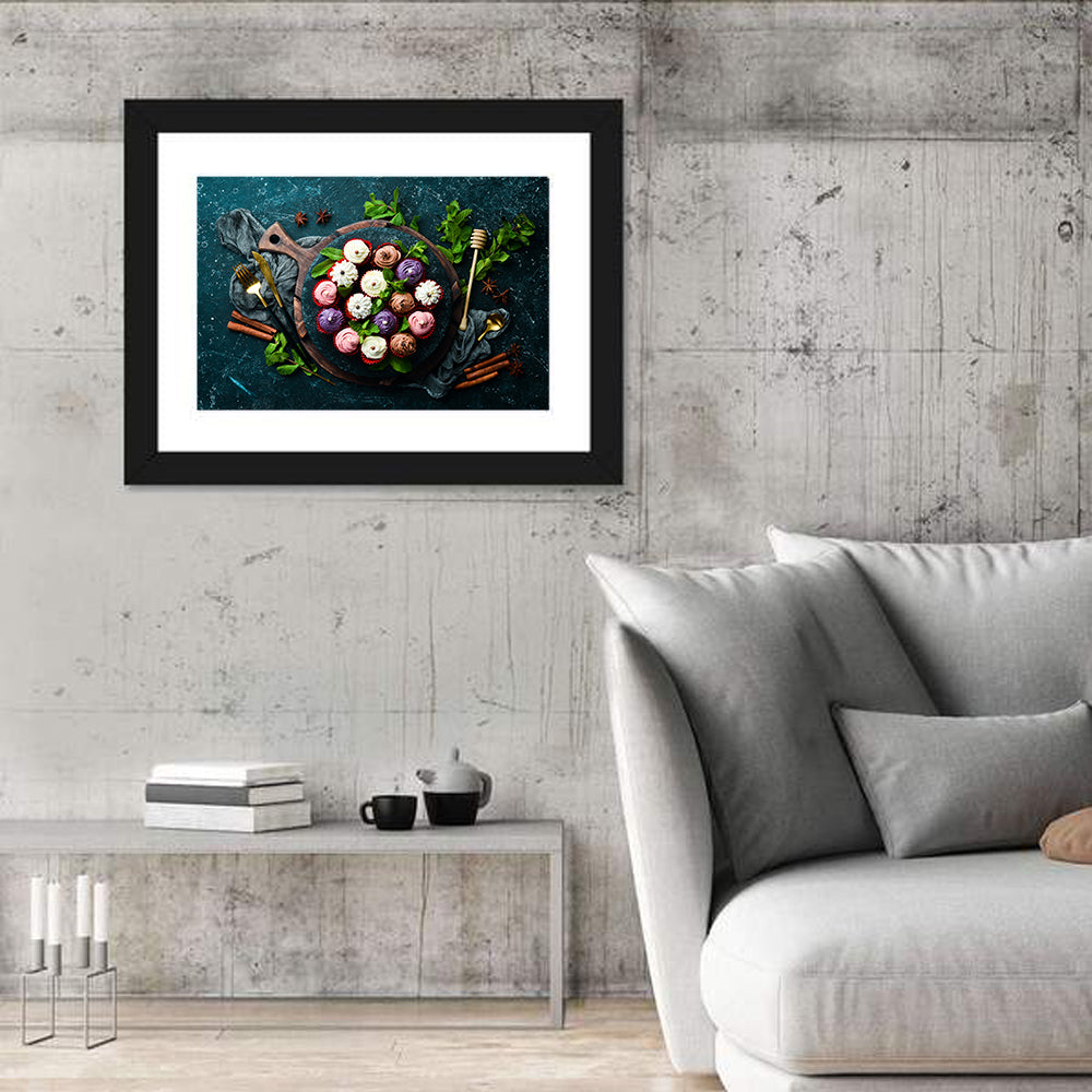 Cream Cupcakes Still Life Wall Art