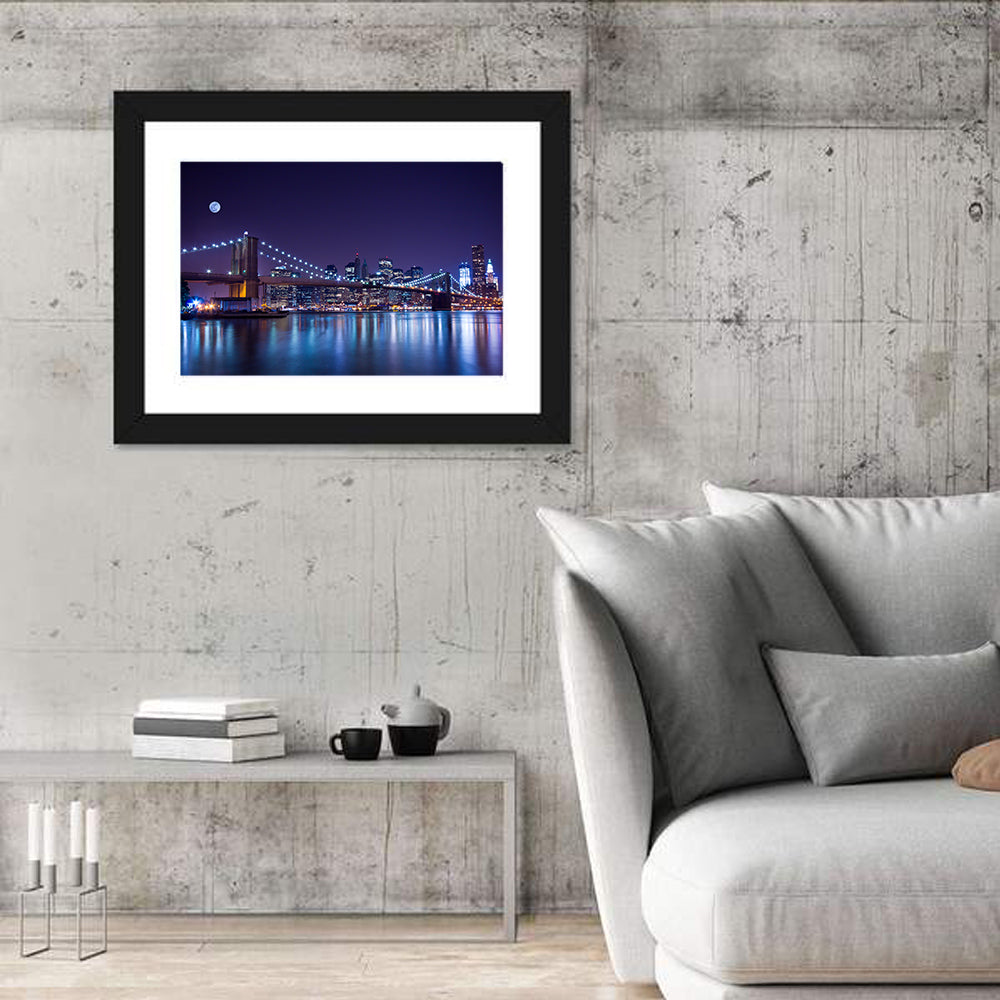 Brooklyn Bridge Moonlit Reflections Wall Art
