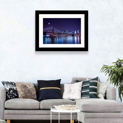 Brooklyn Bridge Moonlit Reflections Wall Art