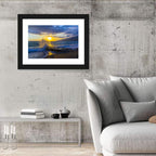 Crashing Wave at Golden Sunset Wall Art