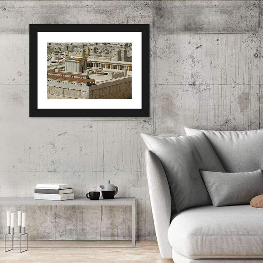 Holyland Model Second Temple Wall Art in a room, landscape
