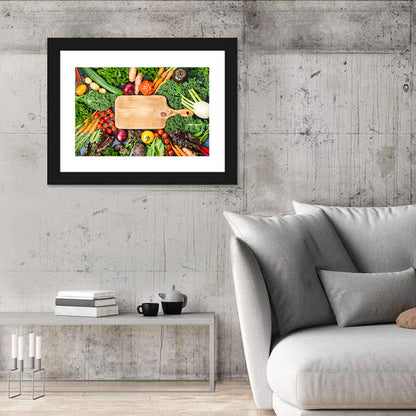 Vegetable Harvest on Cutting Board Wall Art