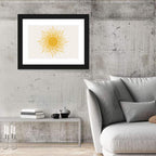 Golden Sunburst Boho Minimalist Wall Art