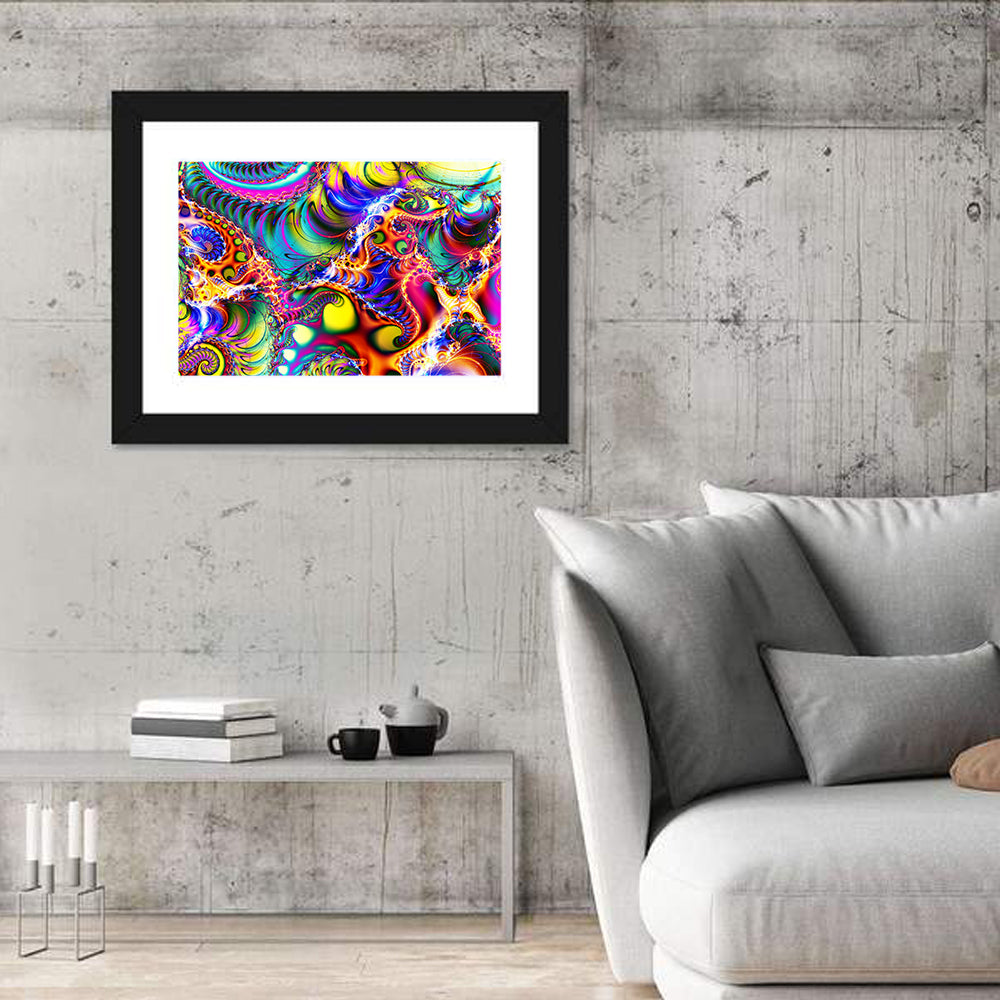 Chromatic Fractal Swirls Wall Art