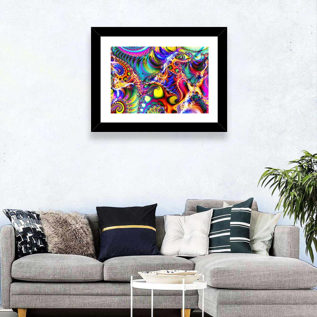 Chromatic Fractal Swirls Wall Art