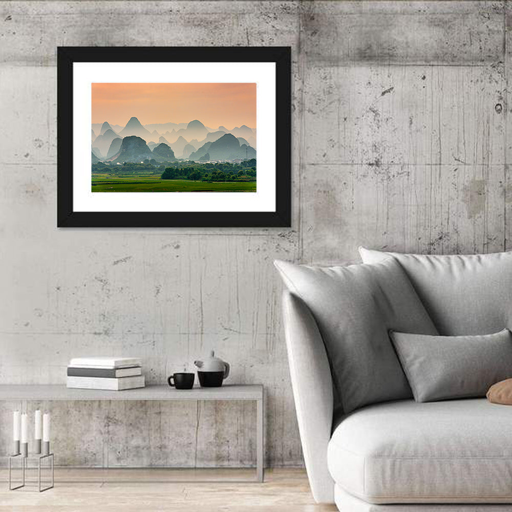 Misty Karst Mountains Wall Art