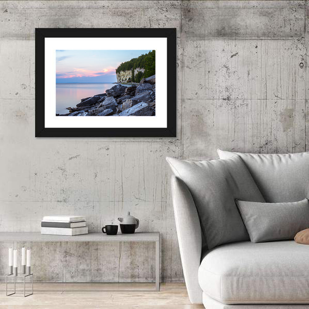 Lake Michigan Sunset Cliffs Wall Art