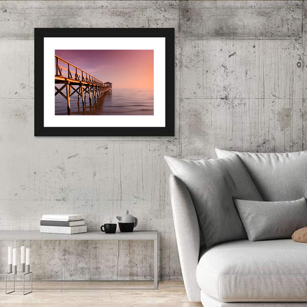 Gulf of Mexico Pier Wall Art in a room, landscape