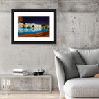 Moonlit Resort Pool Reflection Wall Art