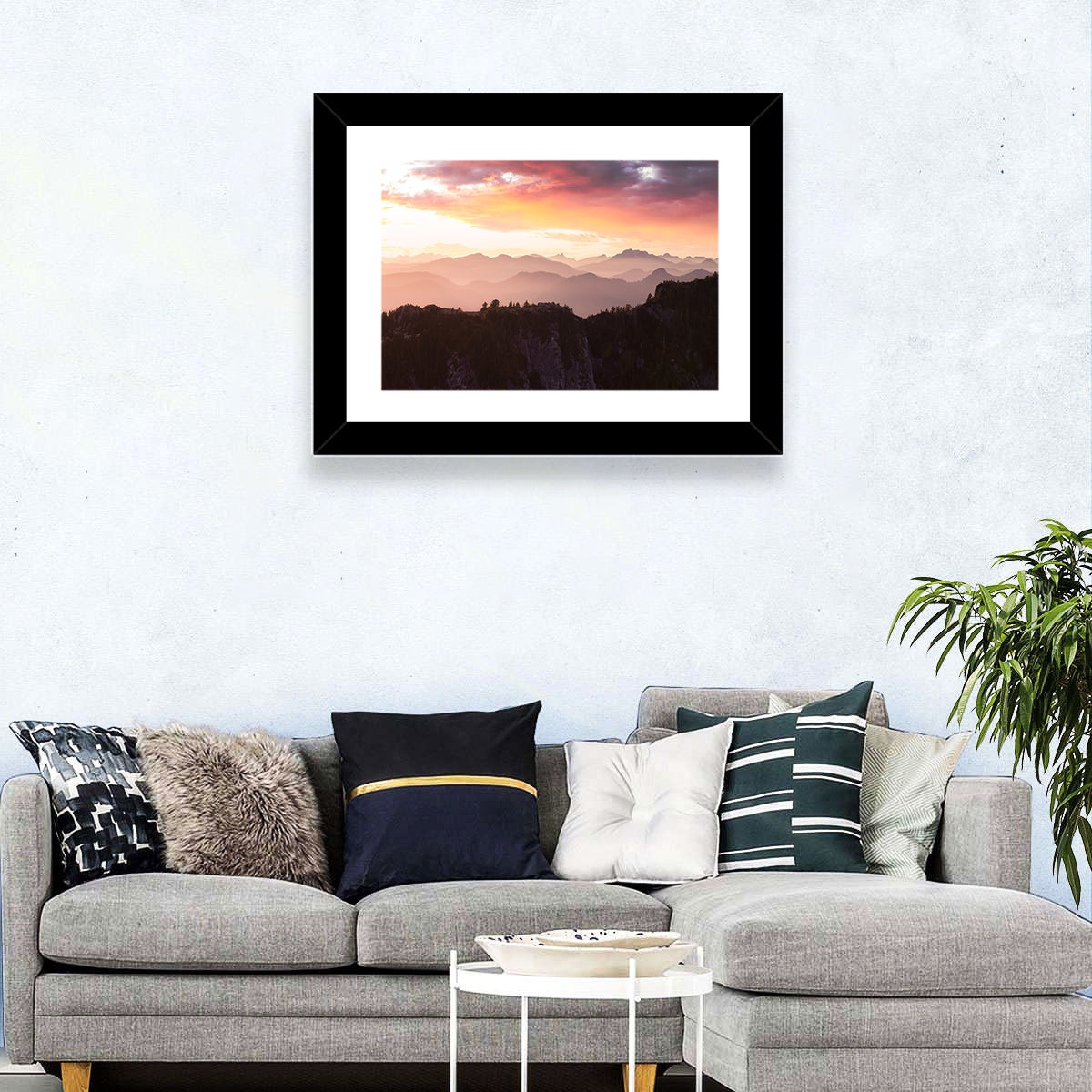 Vancouver Mountains at Sunset Wall Art
