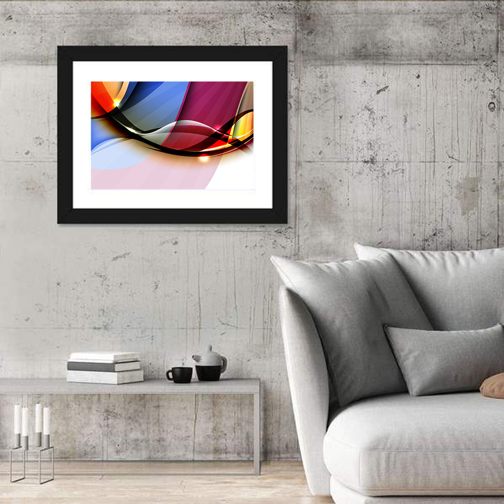 Glowing Wave Abstraction Wall Art