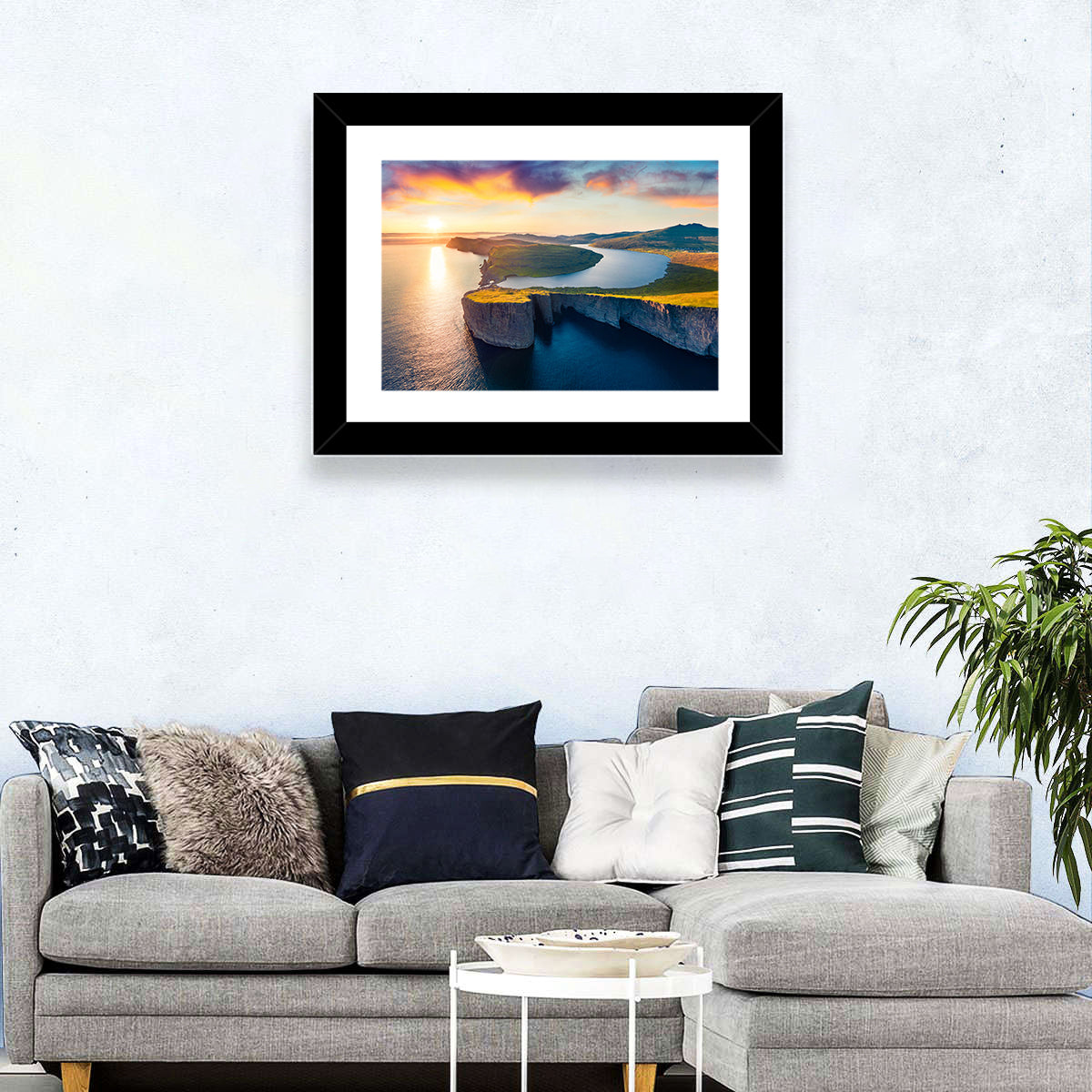 Sørvágsvatn Lake at Sunset Wall Art