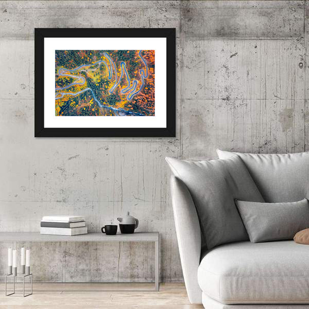 Maloya Pass Aerial View Wall Art in a room, landscape