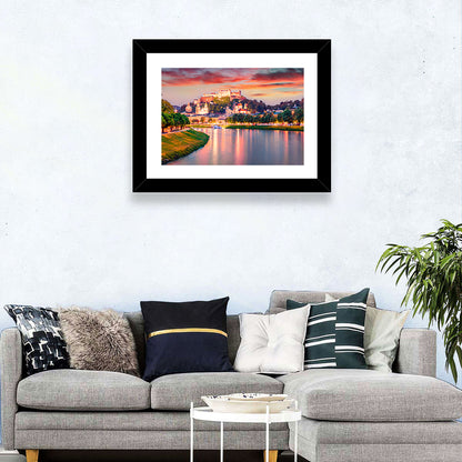 Hohensalzburg Fortress at Sunset Wall Art