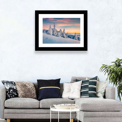 Snowy Carpathian Sunset Wall Art