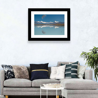 Moon Over Mt Cook and Lake Pukaki Wall Art