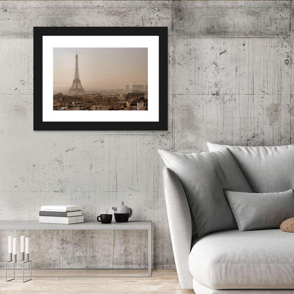 Eiffel Tower Over Paris Rooftops Wall Art