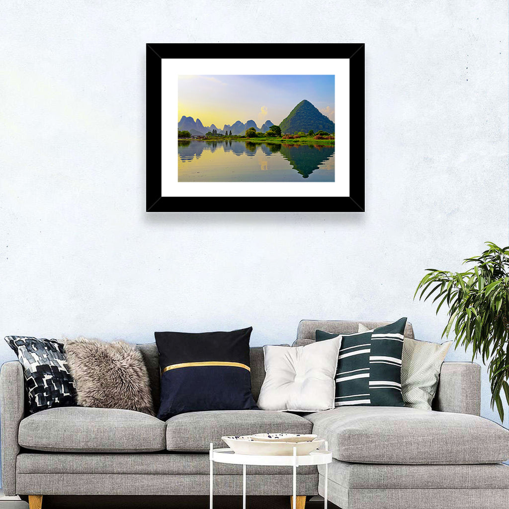 Yangshuo Reflection on Li River Wall Art