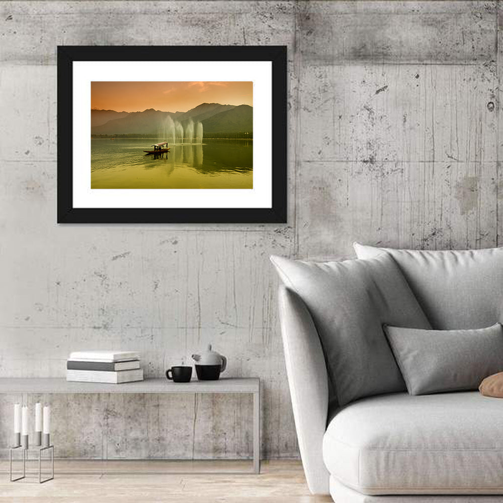 Dal Lake Srinagar Wall Art in a room, landscape