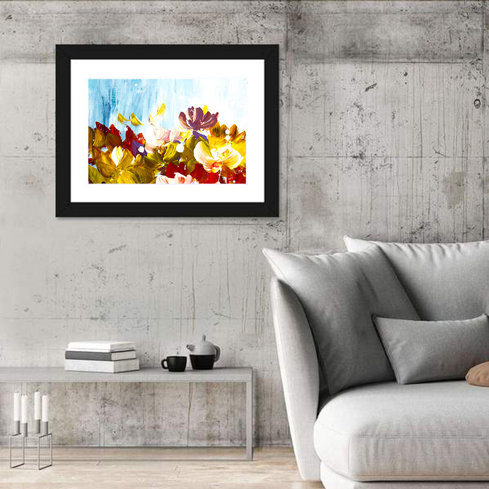Impasto Floral Garden Wall Art in a room, landscape