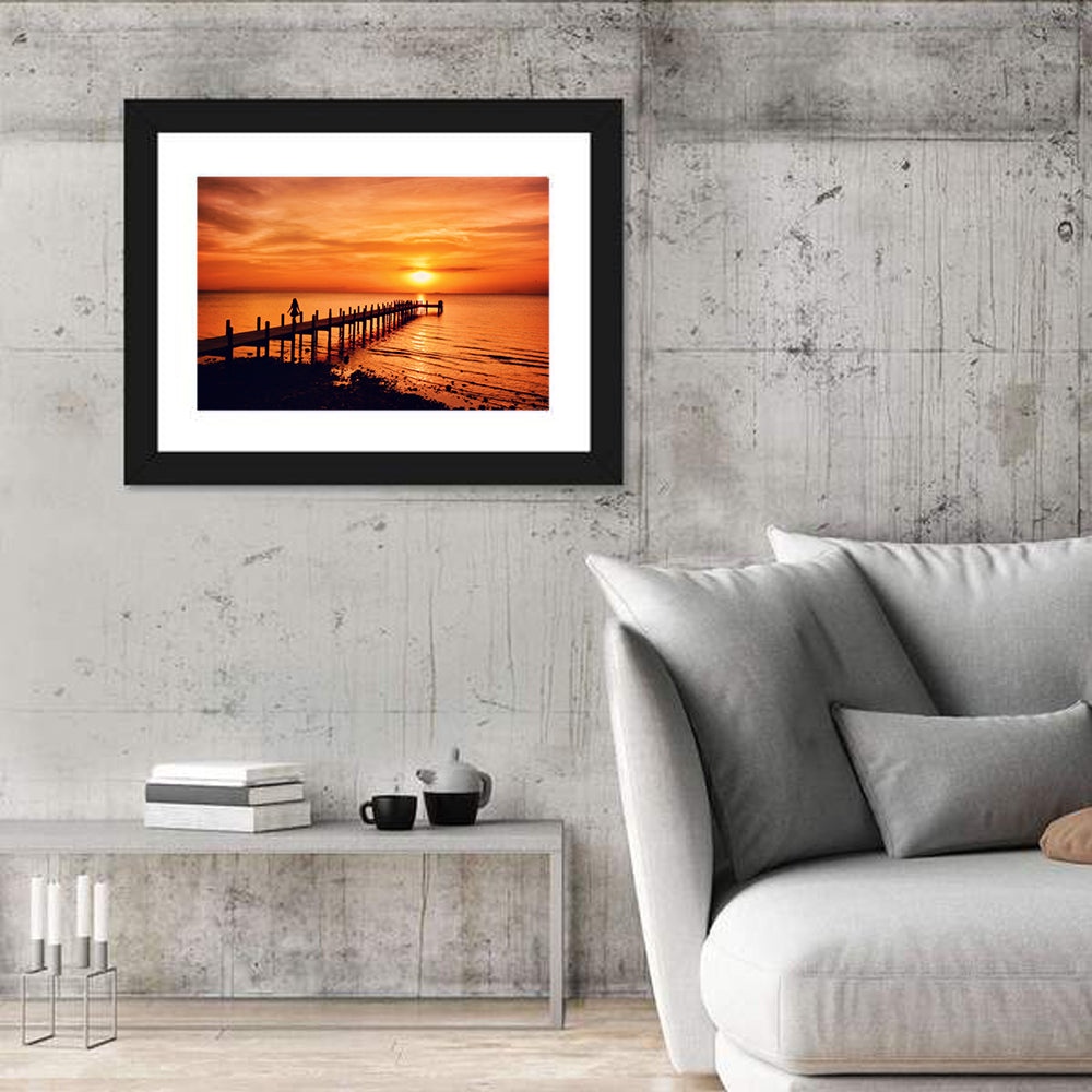 Kampot Pier at Sunset Wall Art