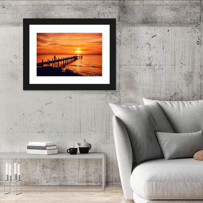 Kampot Pier at Sunset Wall Art