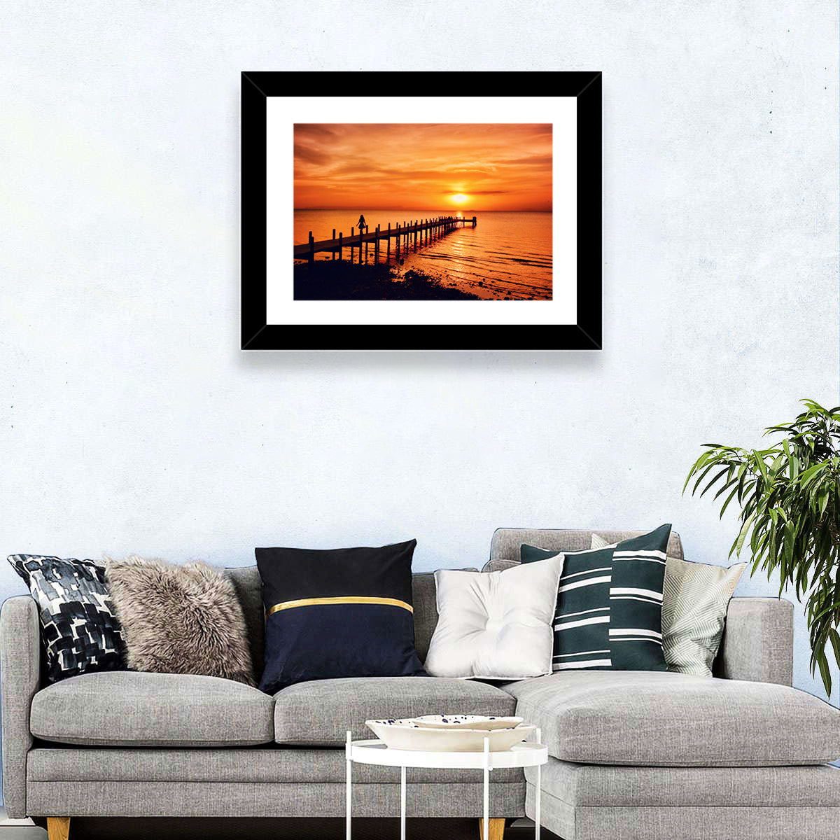 Kampot Pier at Sunset Wall Art