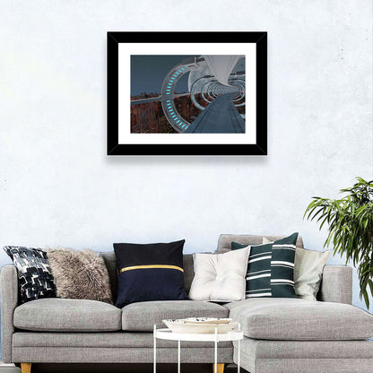 Futuristic City Tunnel with Moon Wall Art