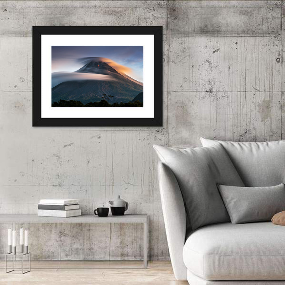 Mount Merapi at Dusk Wall Art