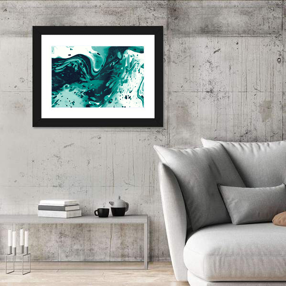 Teal Wave Abstract Wall Art