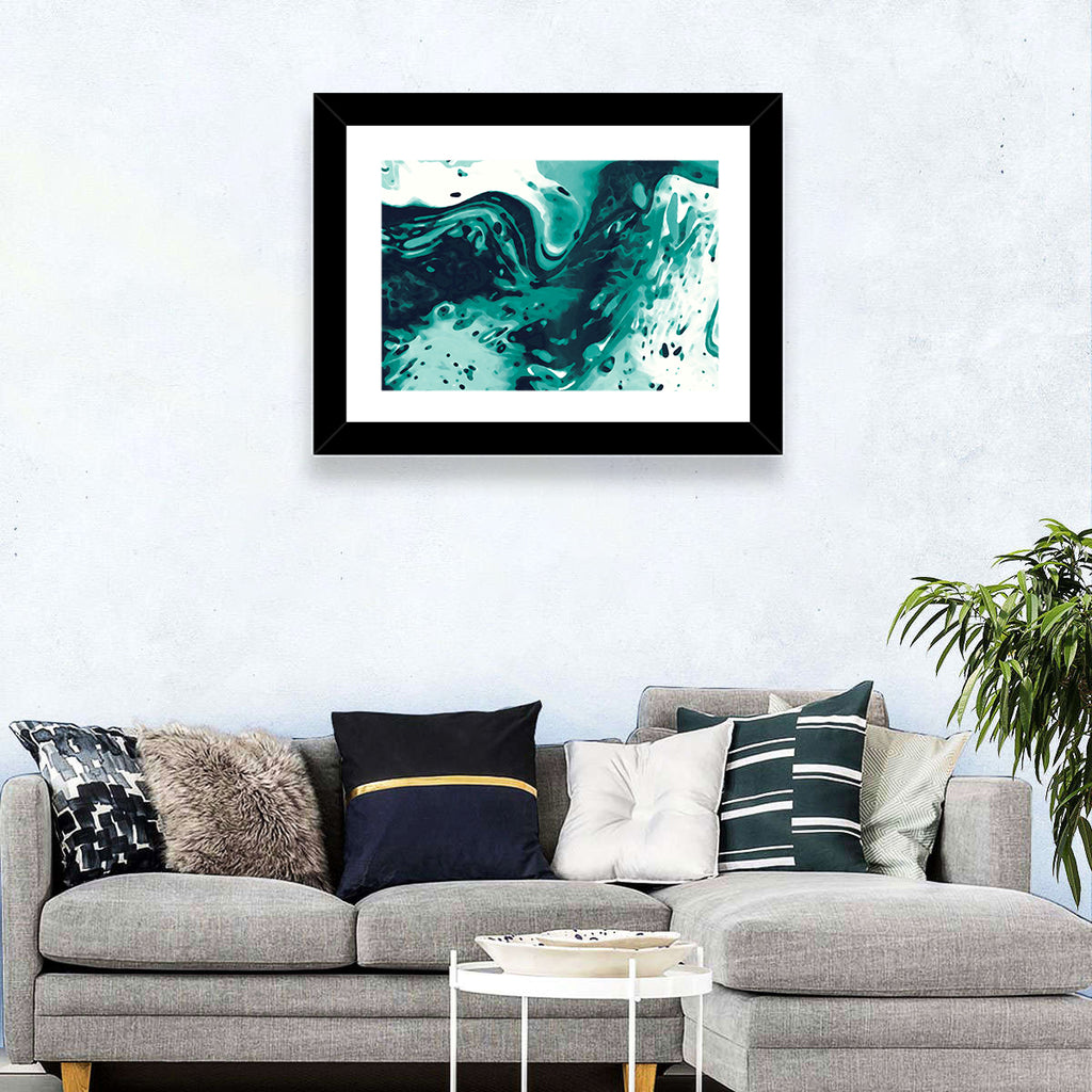 Teal Wave Abstract Wall Art